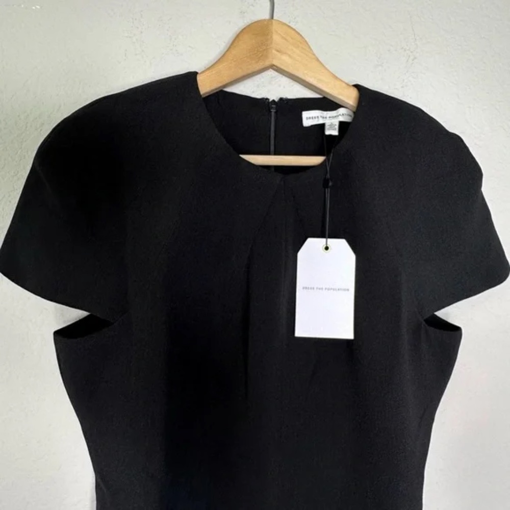 Dress the population Lainey Black Sheath Midi Dress - Picture 6 of 15